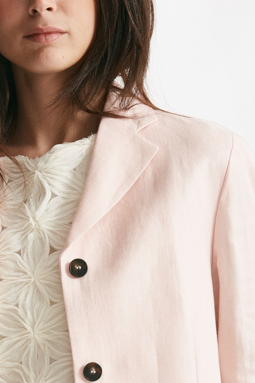 Giacca in lino rosa tenue