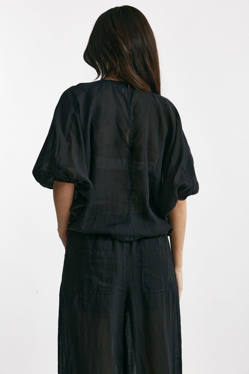 Camicia in lino nero 
