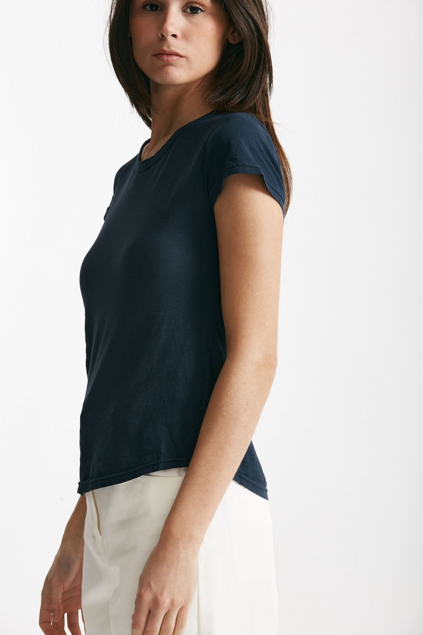 T-shirt basica girocollo blu