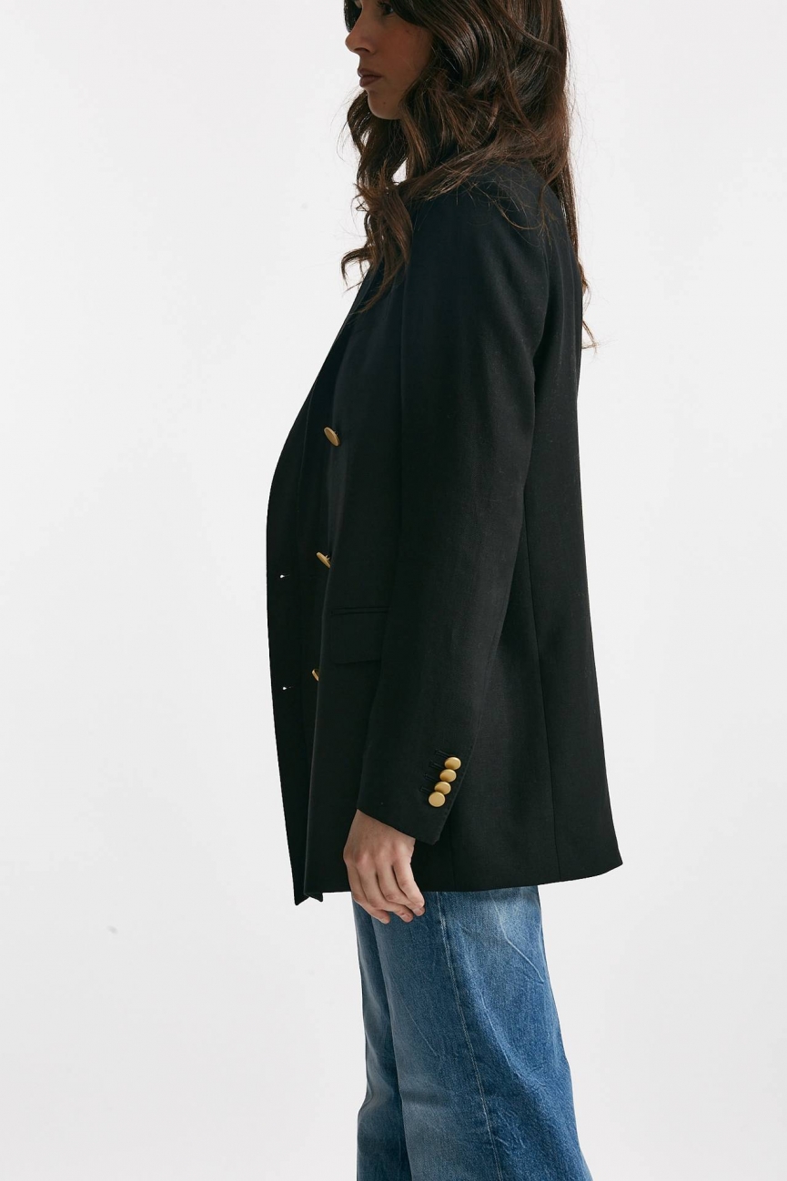 Blazer over in lino JASMINE10B nero
