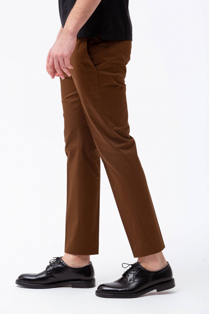 Pantalone in cotone raso stretch
