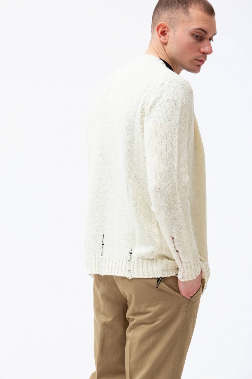 Cardigan in lino e cotone