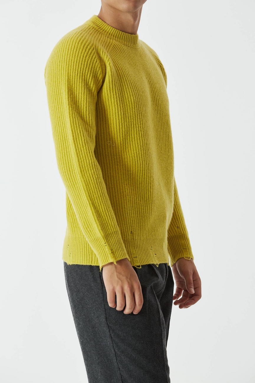 Maglia misto cashmere giallo