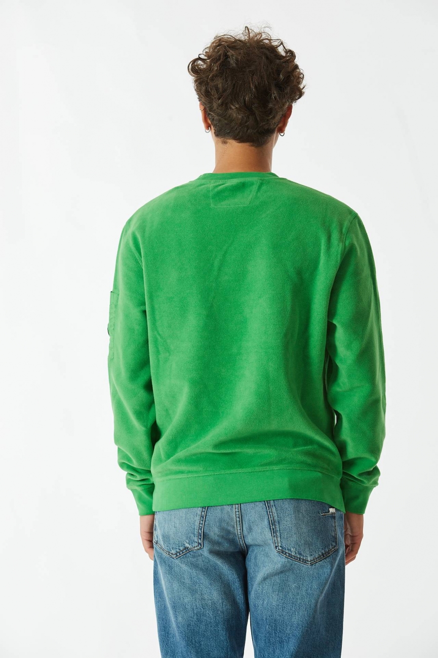 Felpa REVERSE BRUSHED & EMERIZED - verde