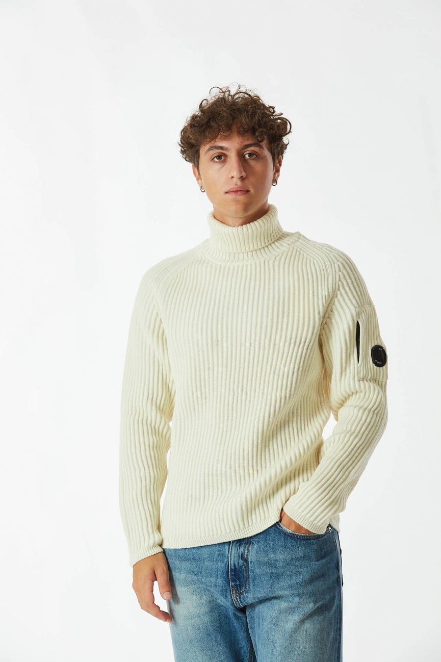 Dolcevita RE-WOOL ROLL NECK KNIT bianco