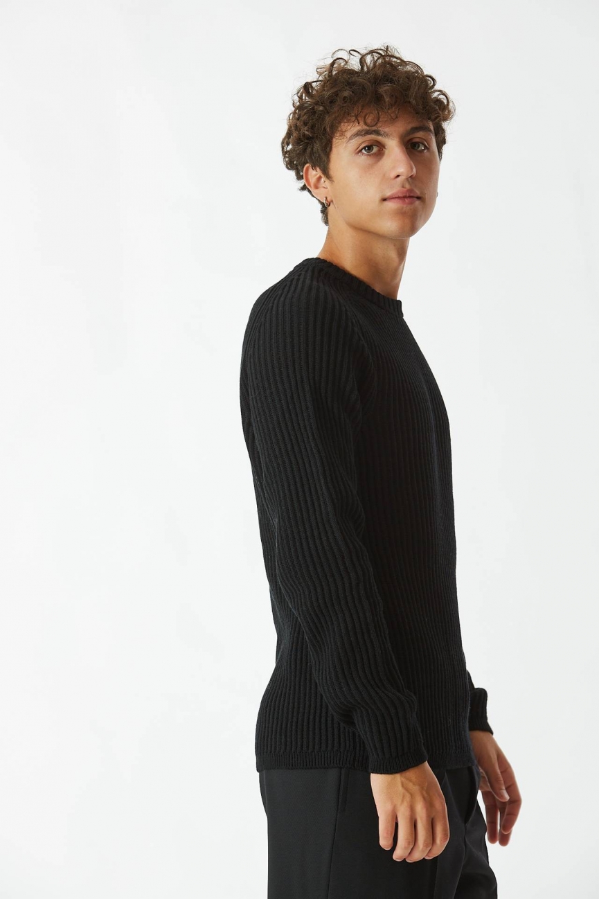 Maglia RE-WOOL KNIT nero
