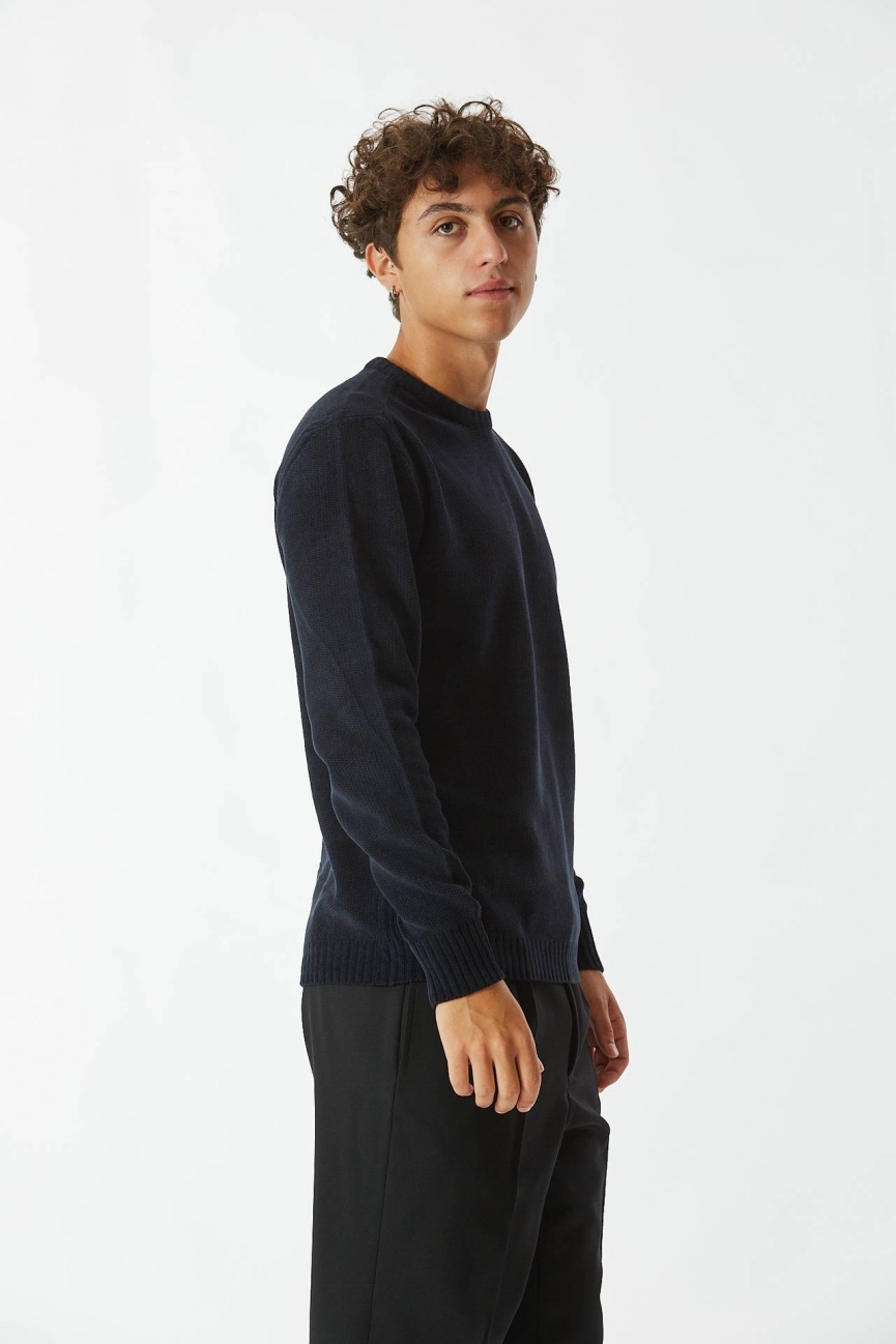 Maglia CHENILLE COTTON KNIT blu