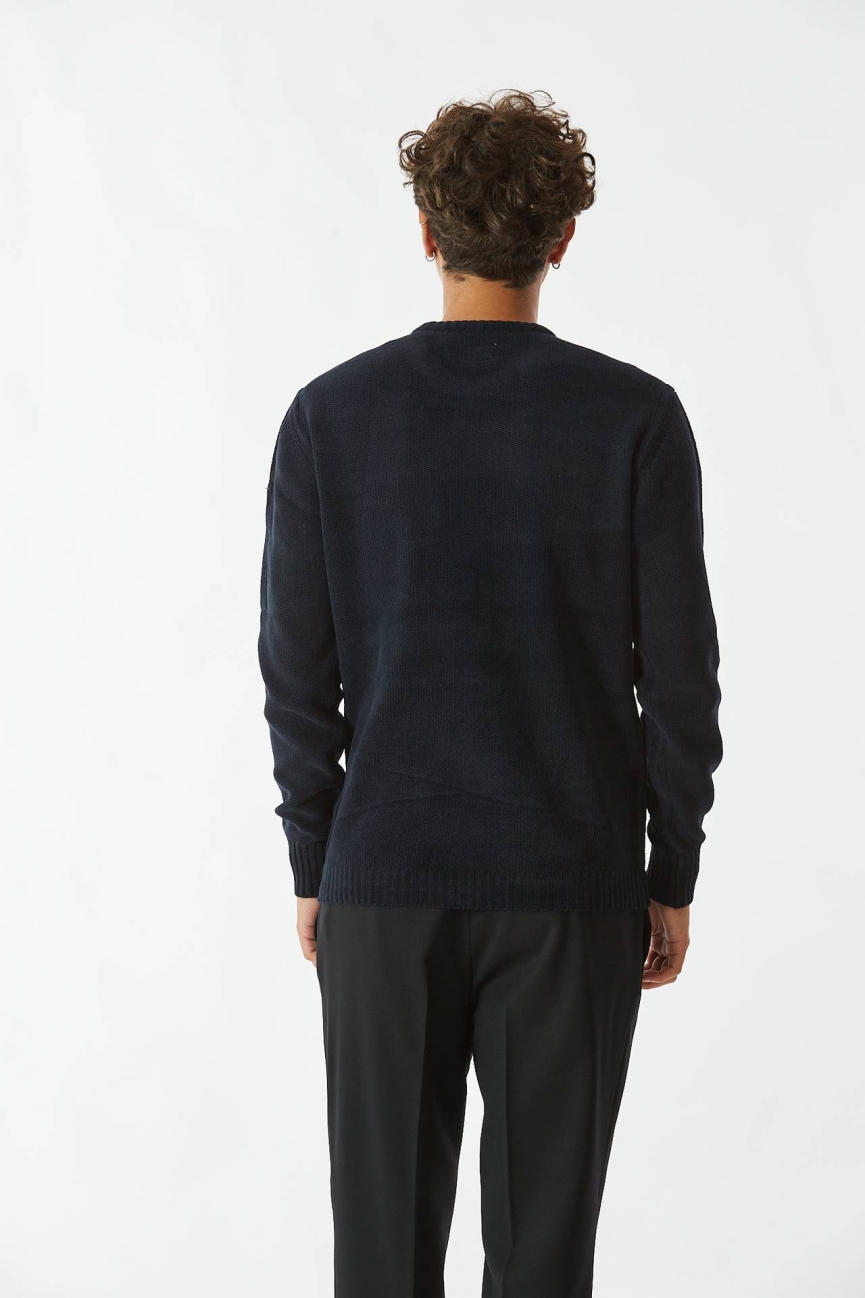 Maglia CHENILLE COTTON KNIT blu