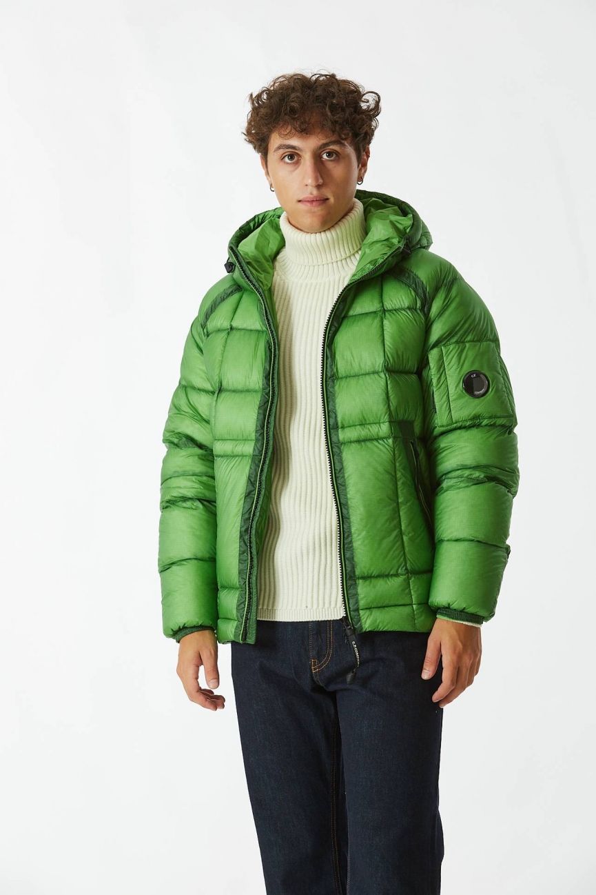 Piumino D.D. SHELL HOODED DOWN JACKET verde fluo