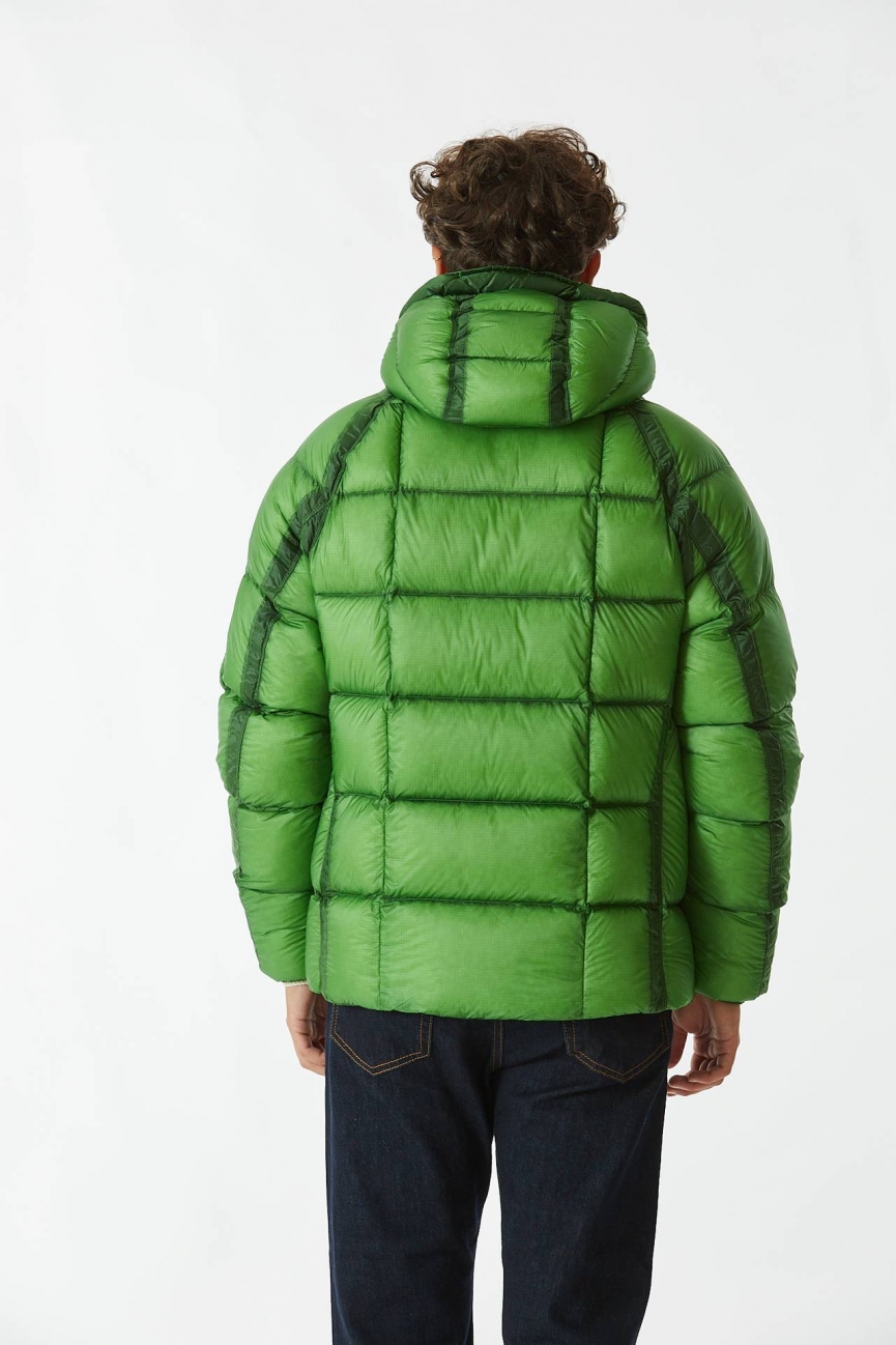 Piumino D.D. SHELL HOODED DOWN JACKET verde fluo