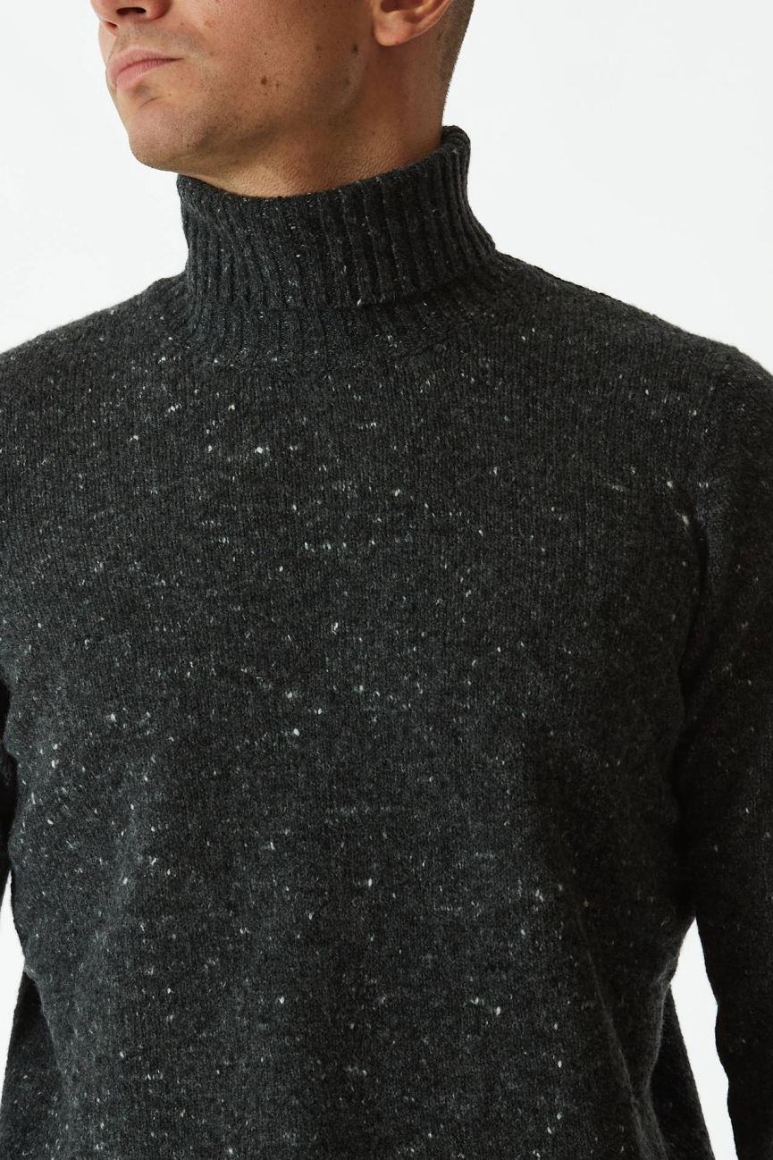 Dolcevita in cashmere e lana antracite