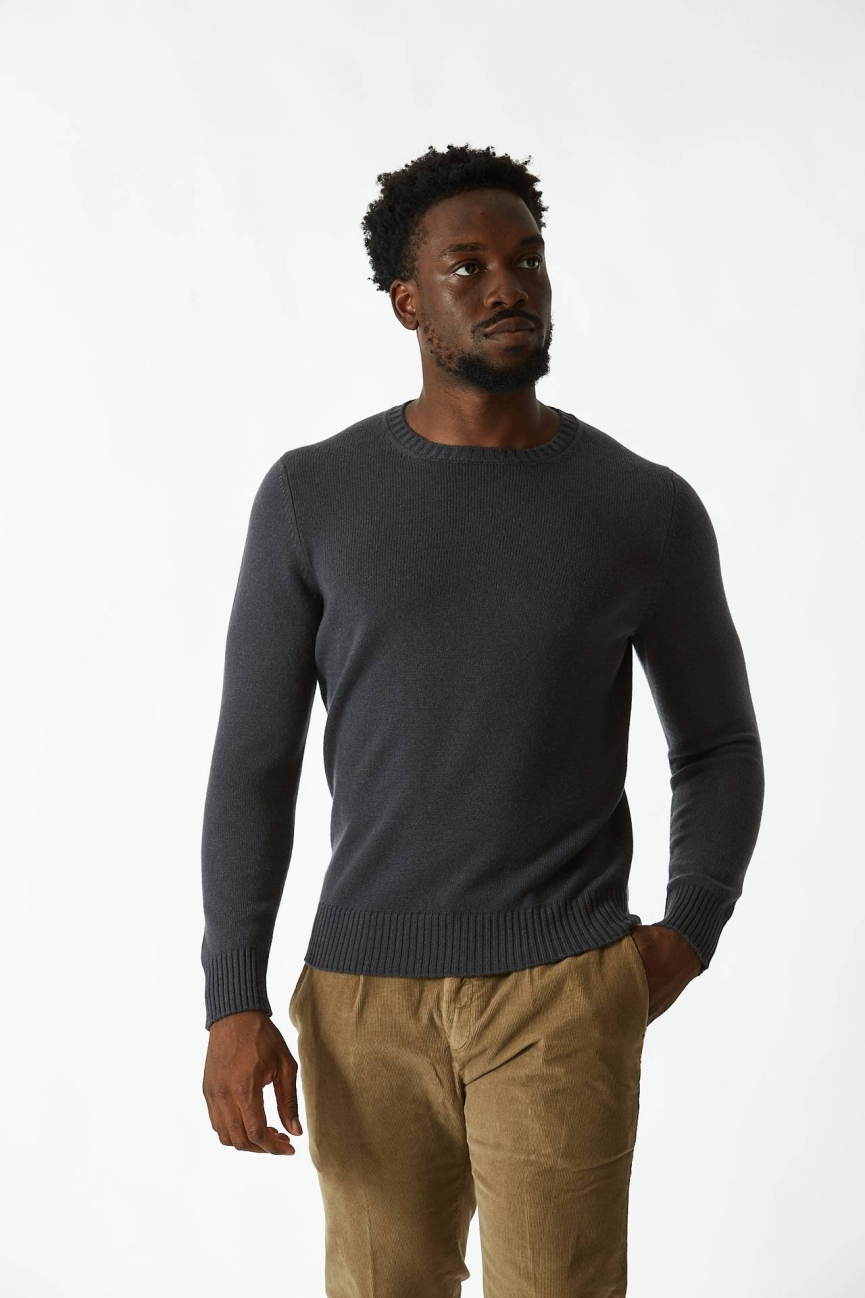 Maglia in cashmere due fili grigio