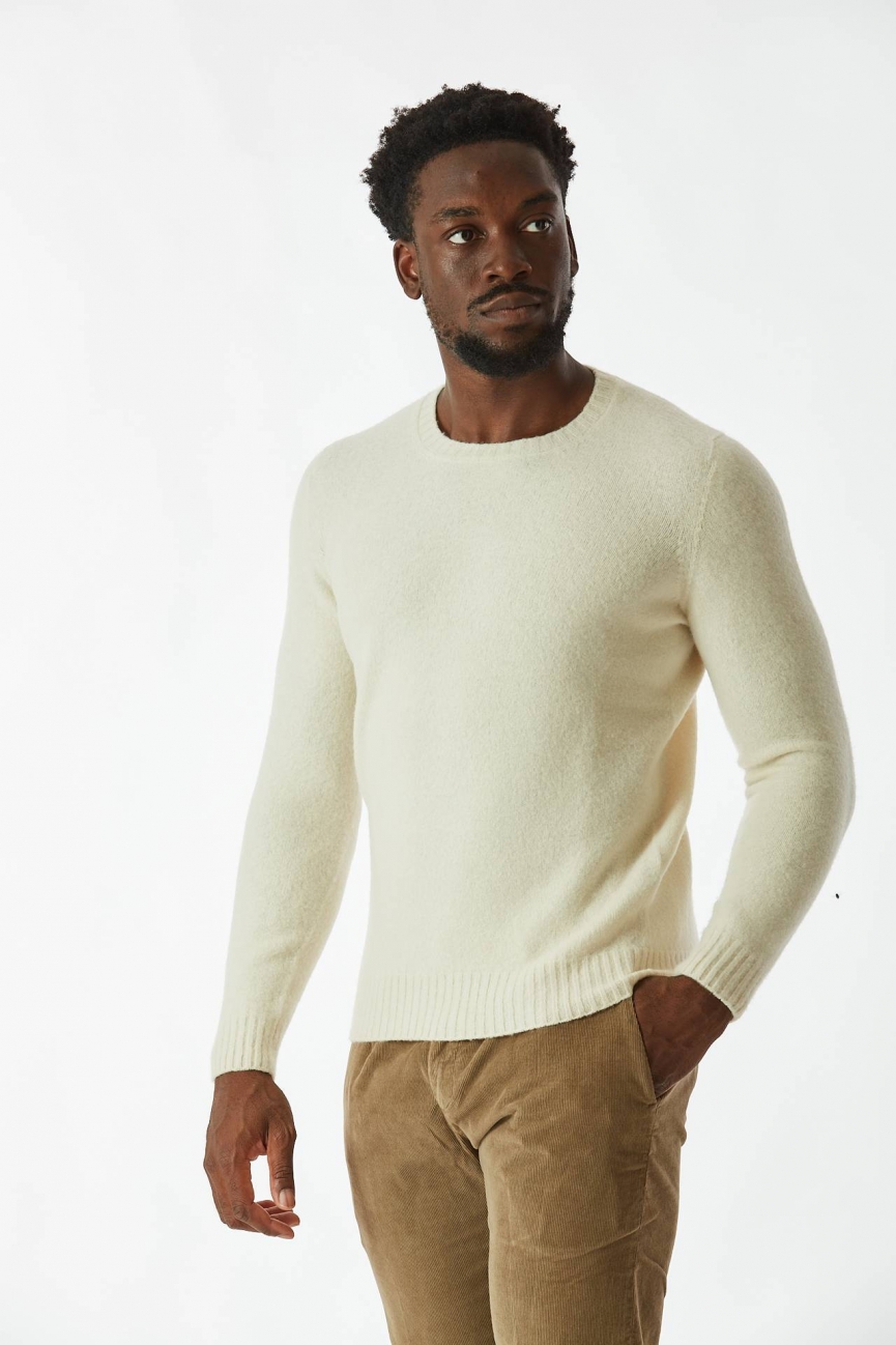 Maglia in lambswool panna