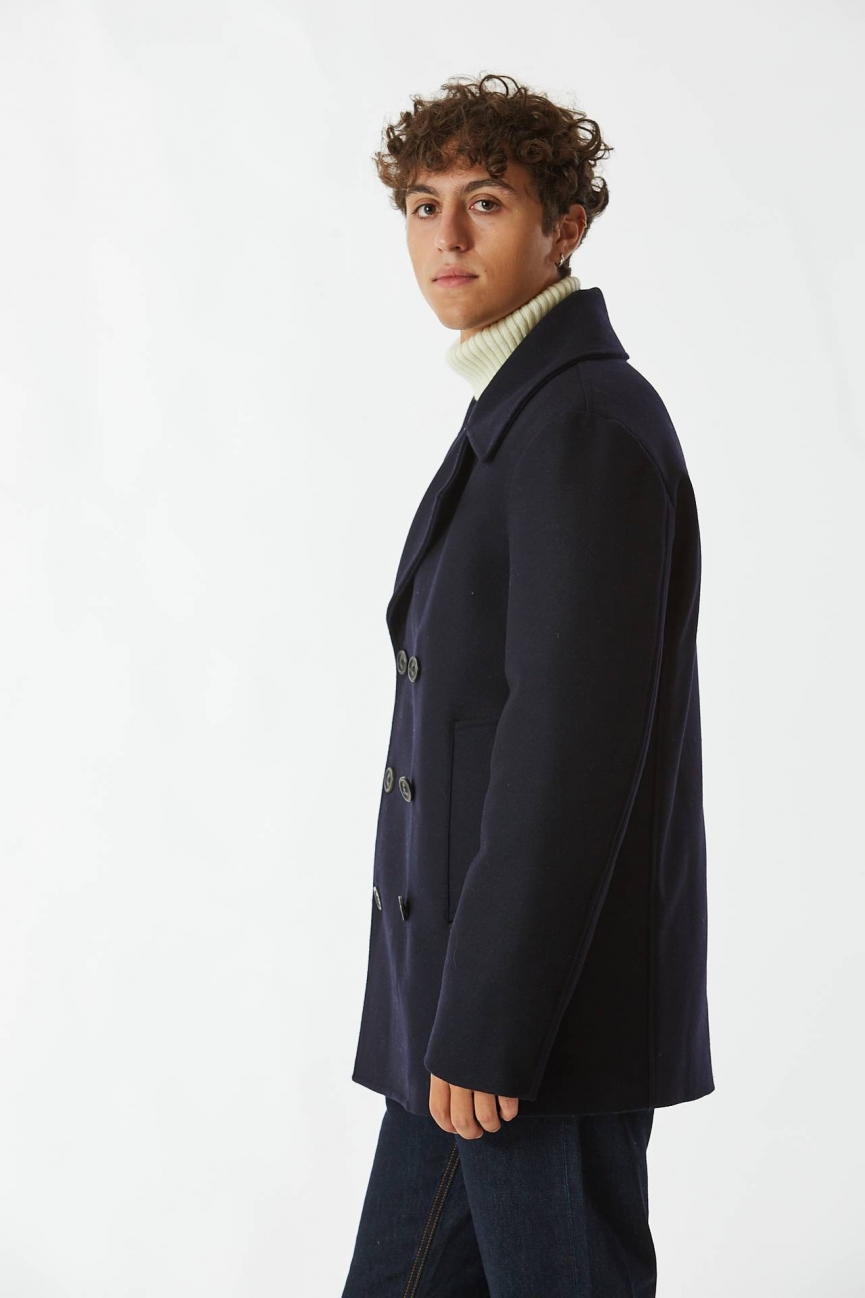 Peacoat in misto lana blu
