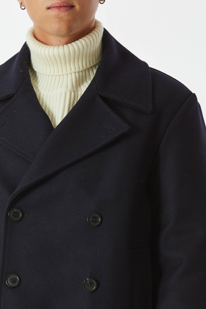 Peacoat in misto lana blu