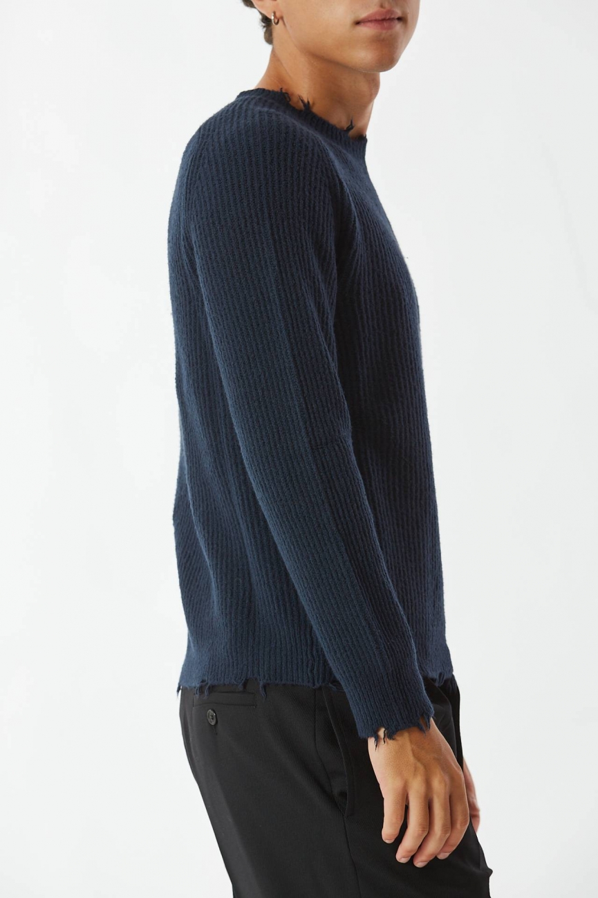 Maglia girocollo blu