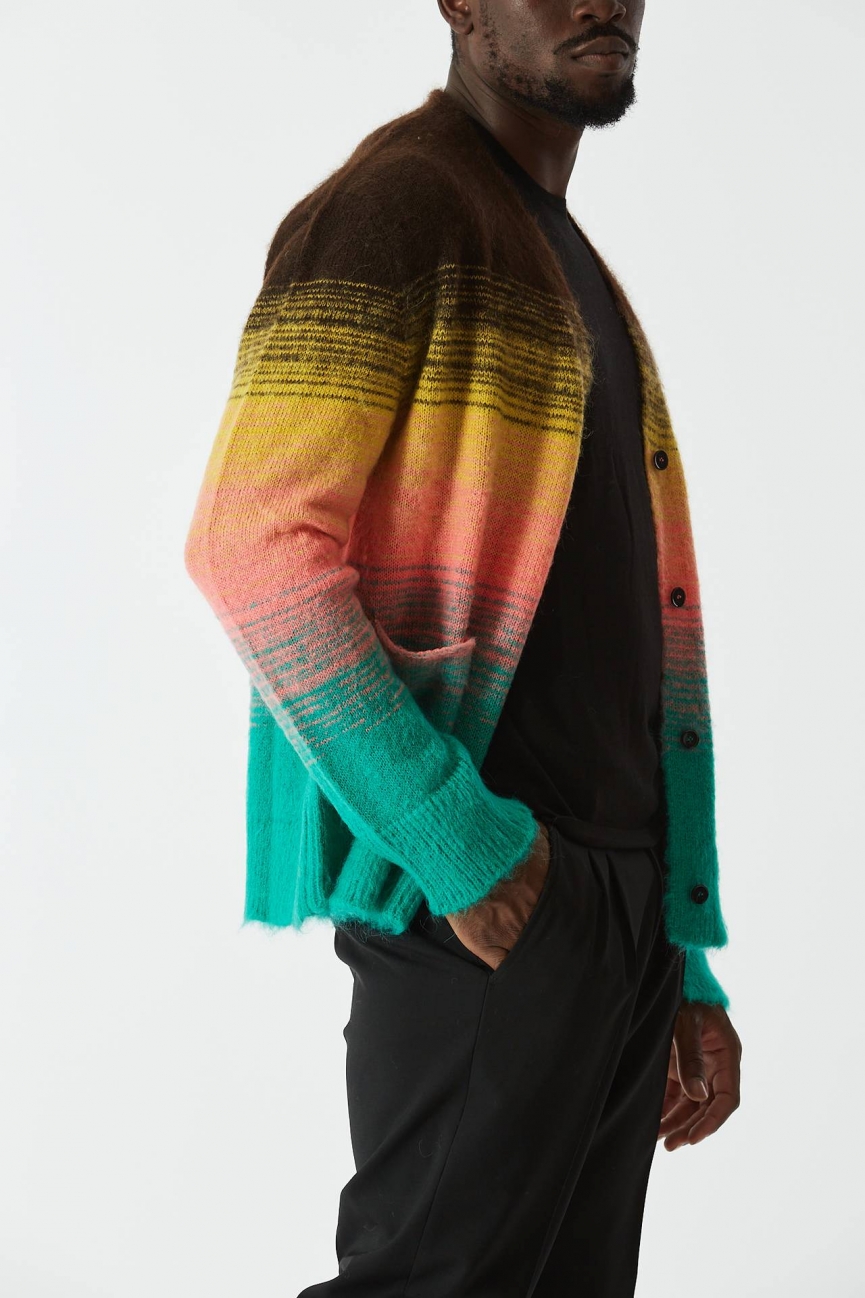 Cardigan degradè multicolor