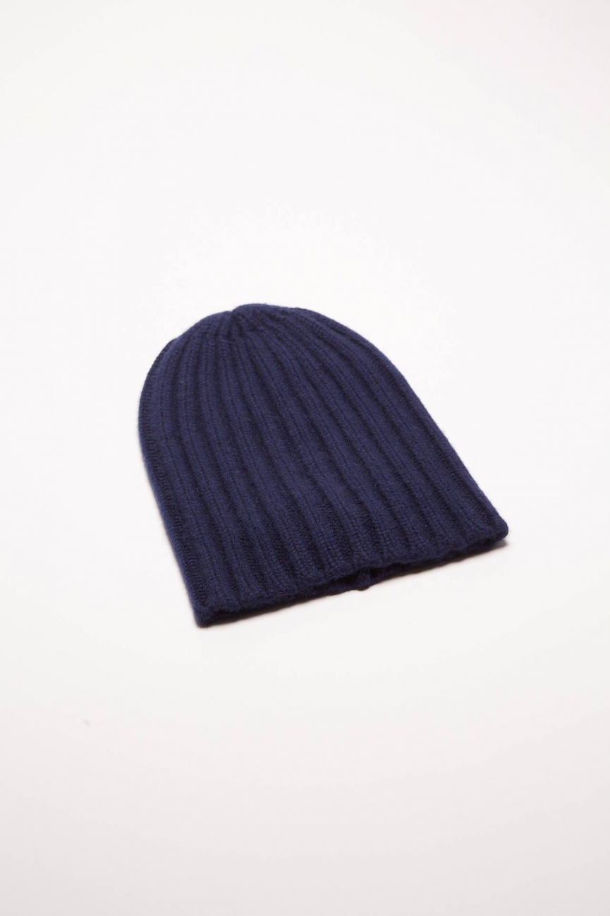 Cappello in cashmere blu