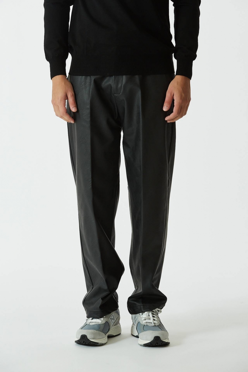 Pantalone in ecopelle nero