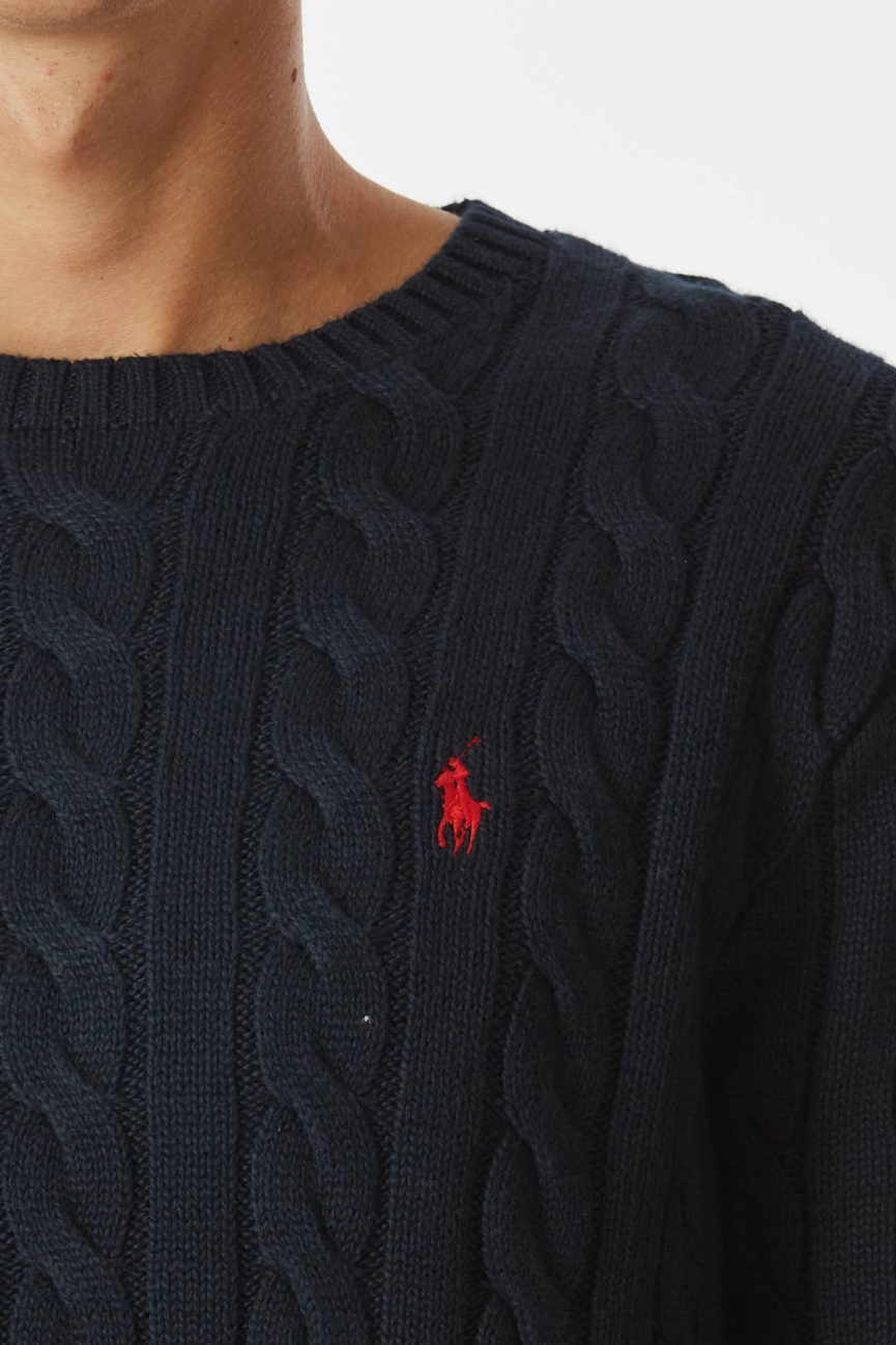 Maglia trecce blu