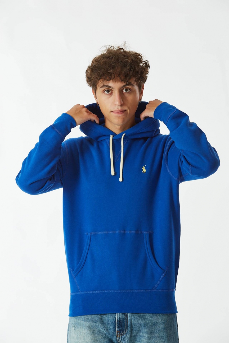 Felpa cappuccio bluette