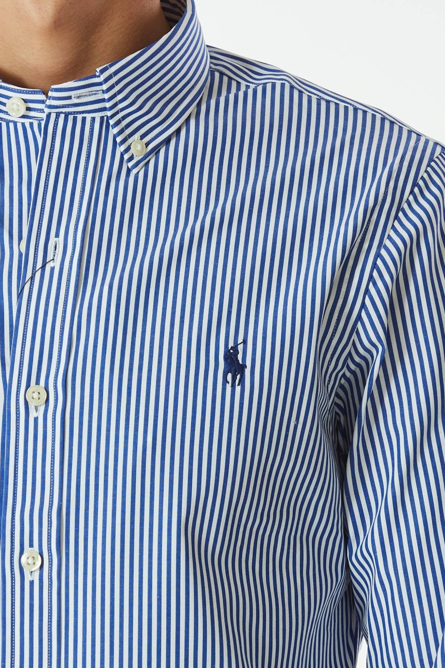 Camicia rigata bianco/blu