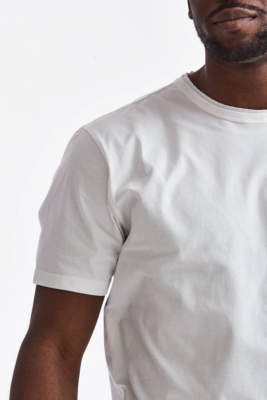 T-shirt tre colli in cotone bianco