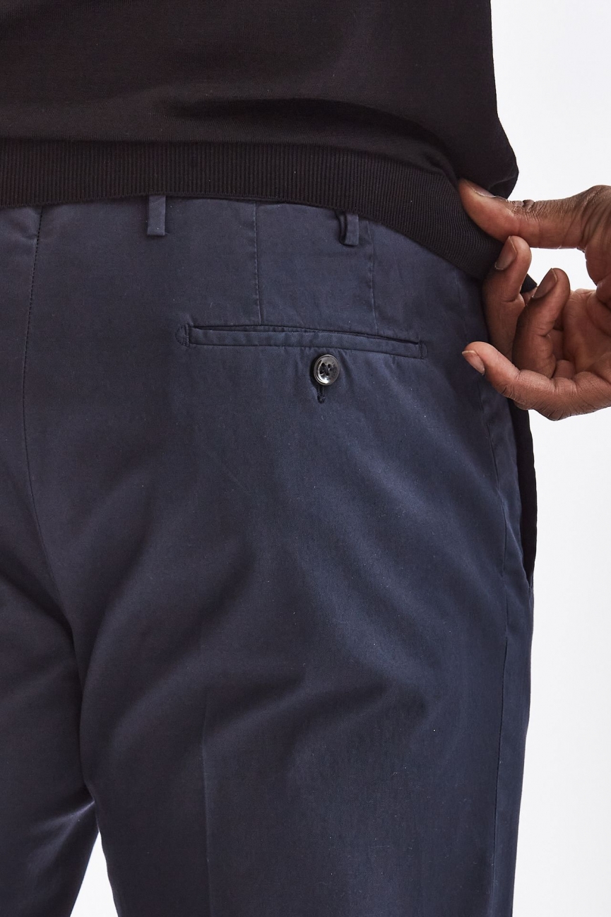 Pantalone in cotone stretch blu