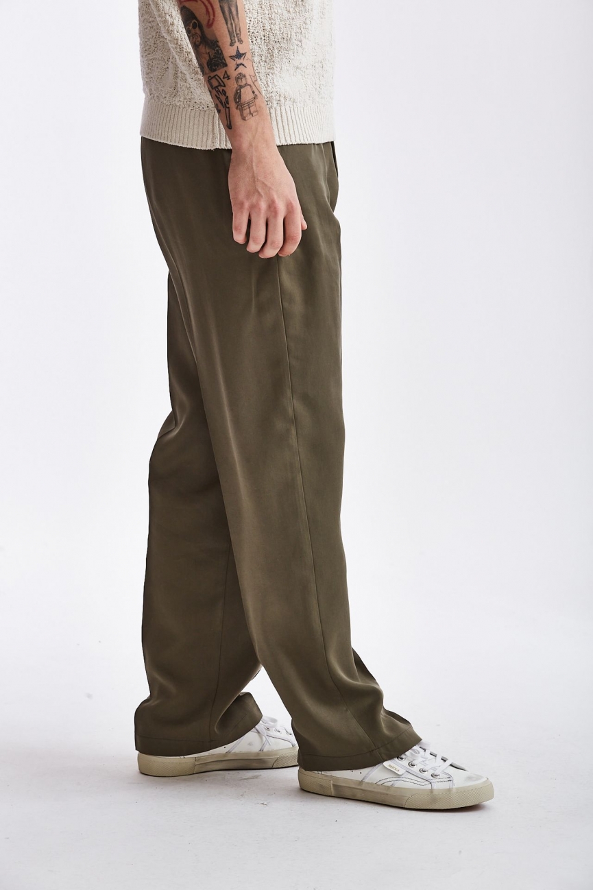 Pantalone in lyocell verde