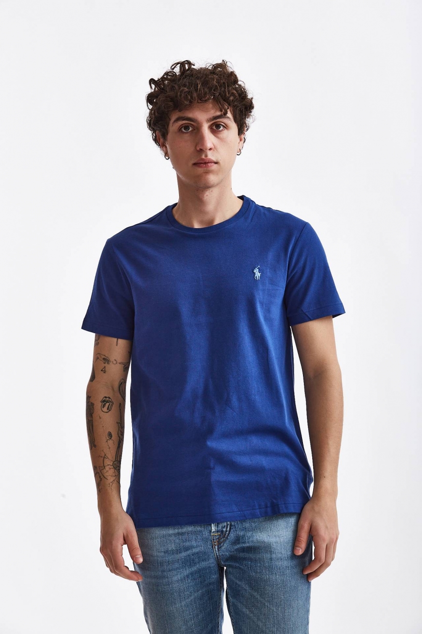 T-shirt in cotone bluette