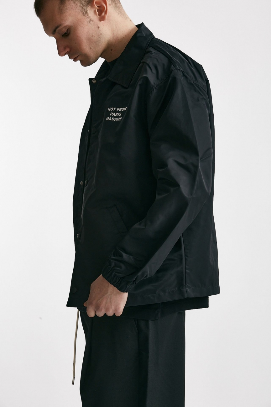 Giubbino SLOGAN in nylon nero