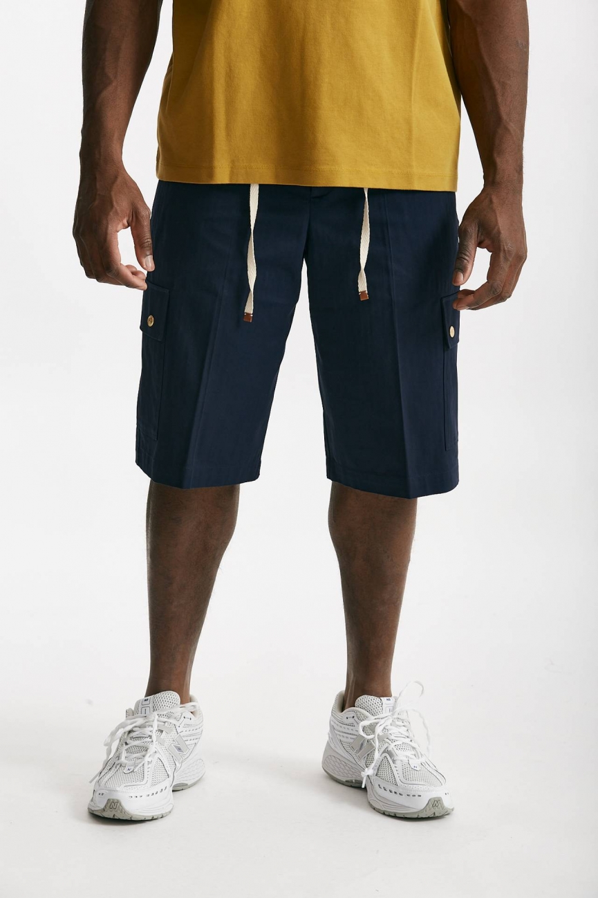 Bermuda in cotone stretch blu