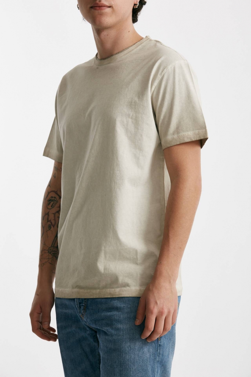 T-shirt in cotone beige old