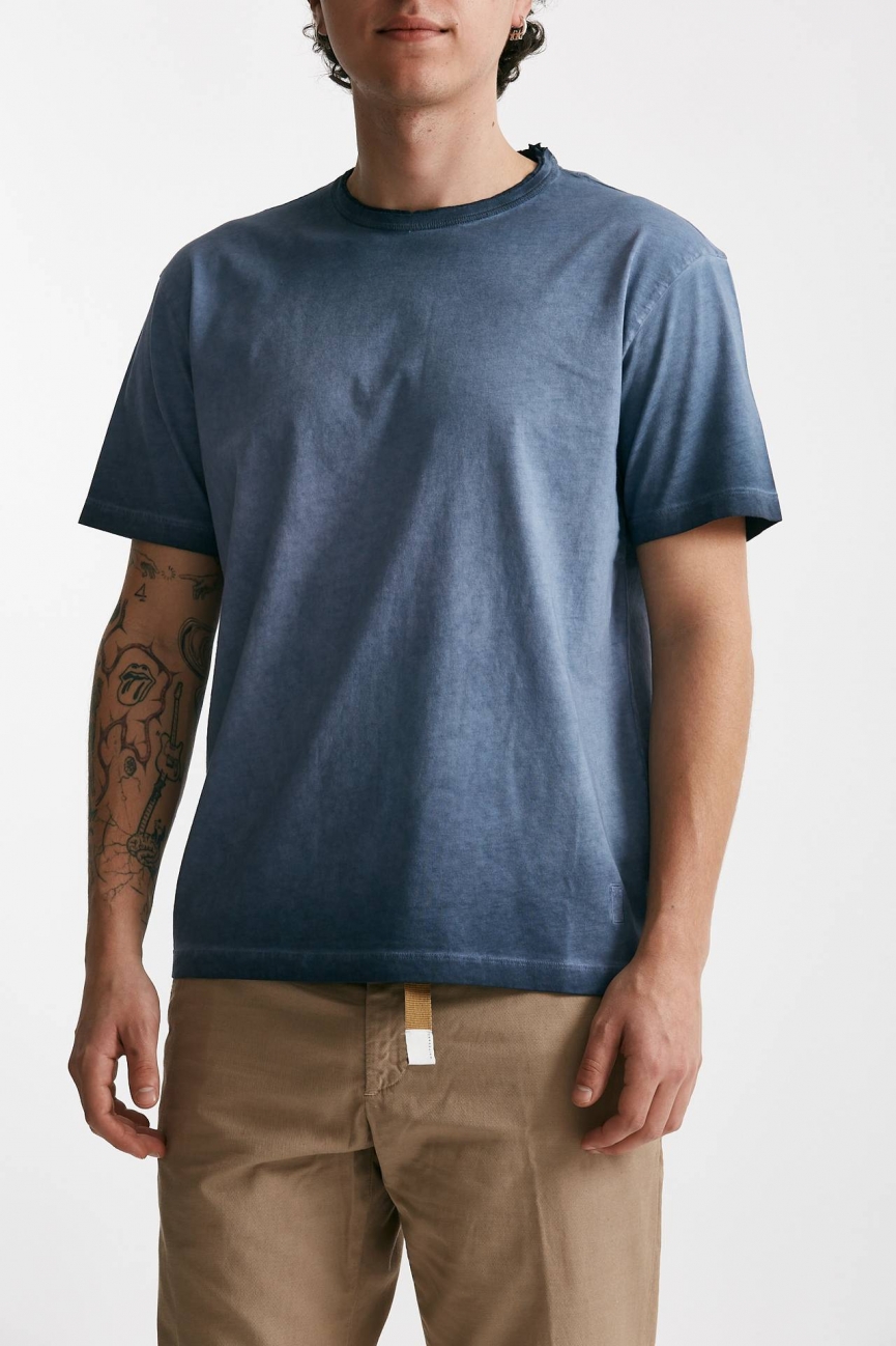 T-shirt in cotone blu old
