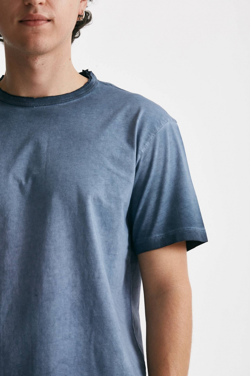 T-shirt in cotone blu old