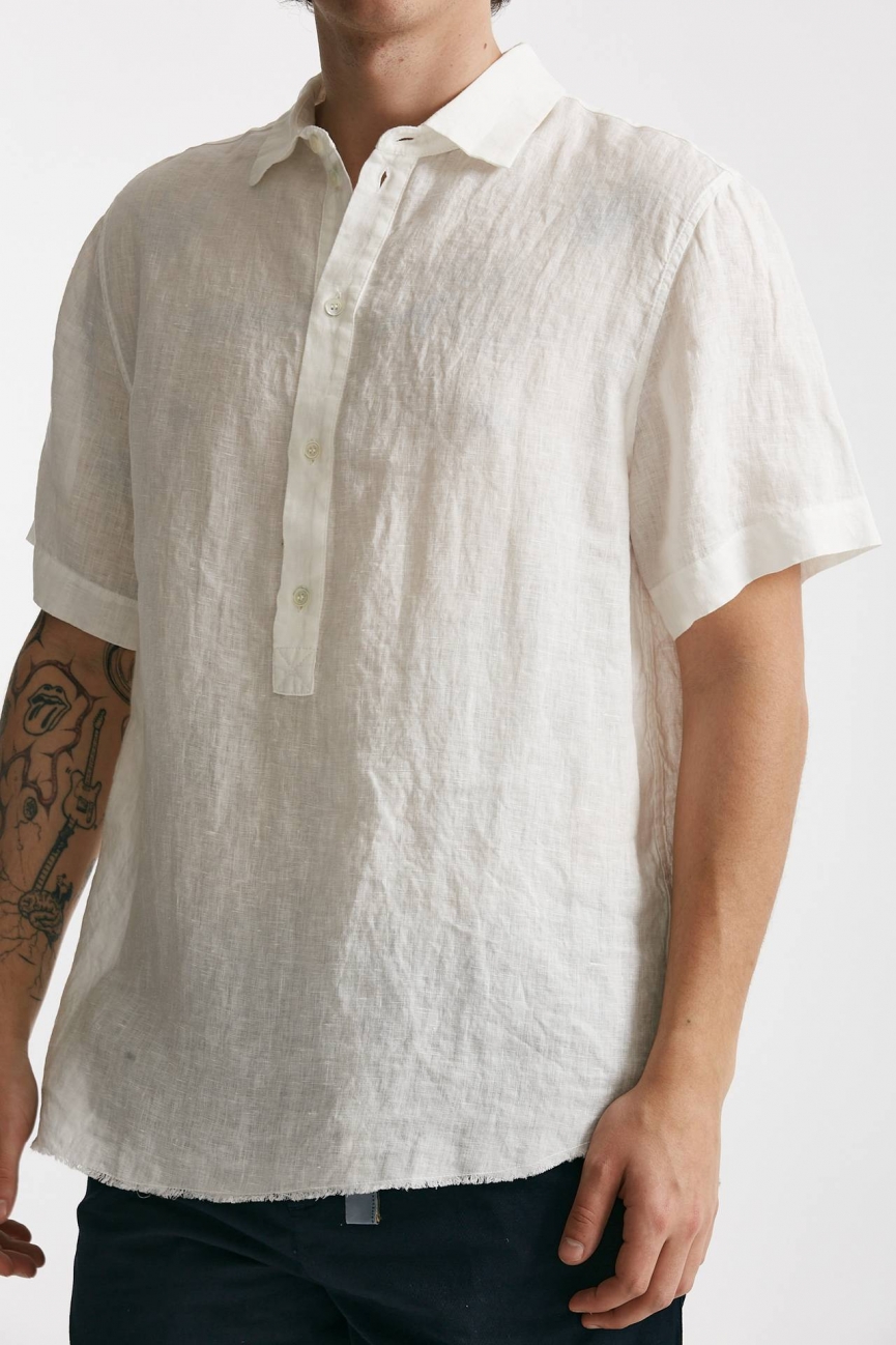 Camicia in lino bianco