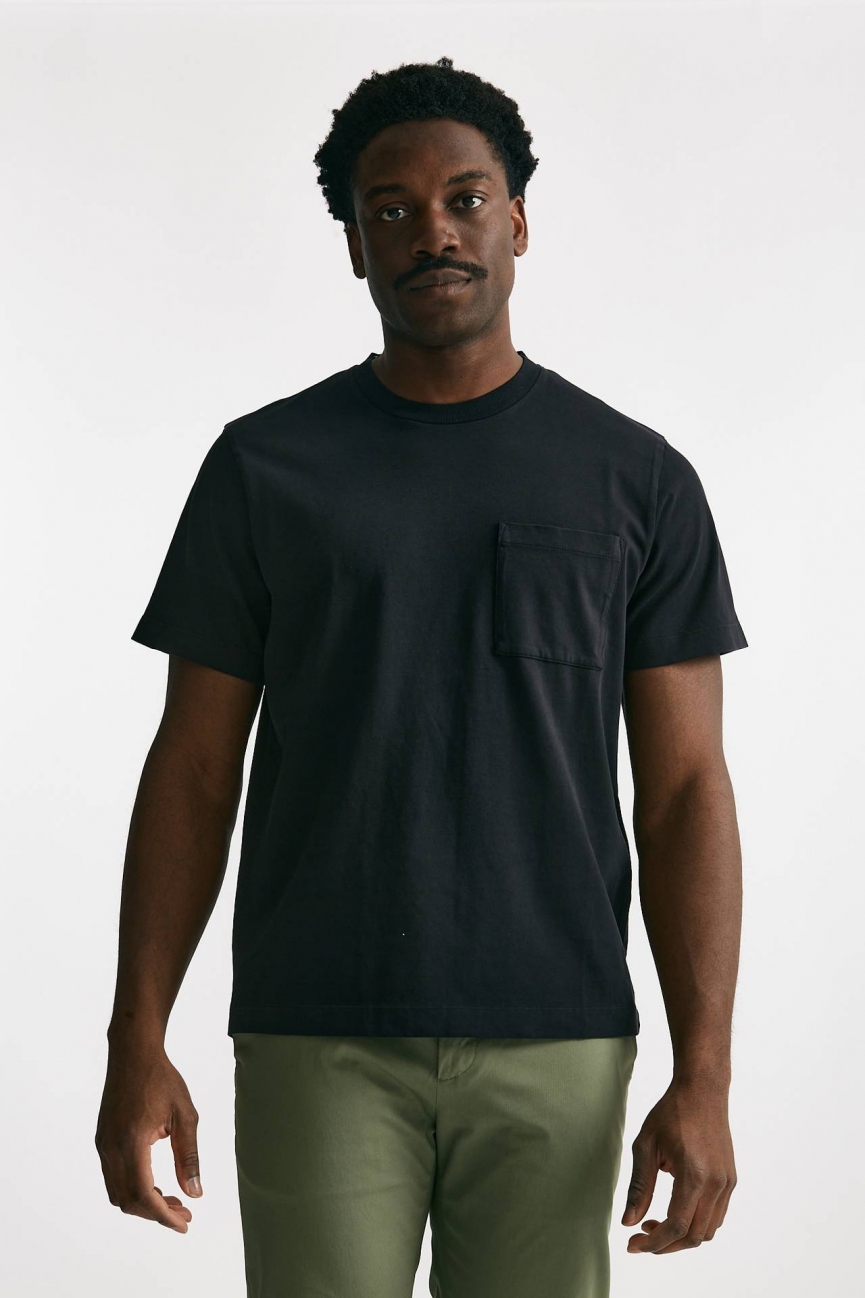 T-shirt in cotone “doppio” nero 