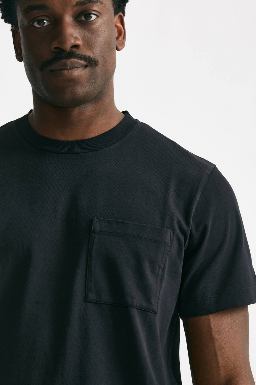 T-shirt in cotone “doppio” nero 