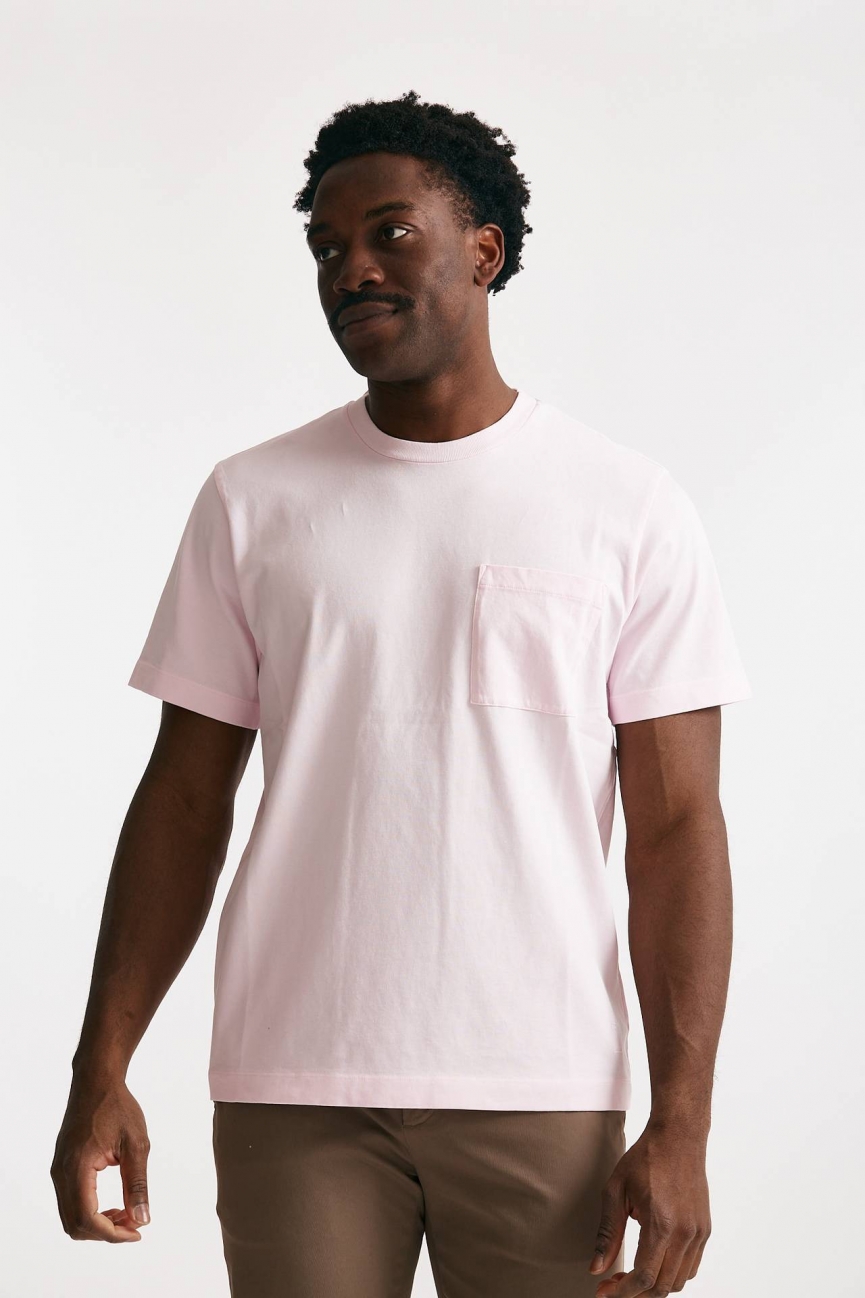 T-shirt in cotone “doppio” rosa 