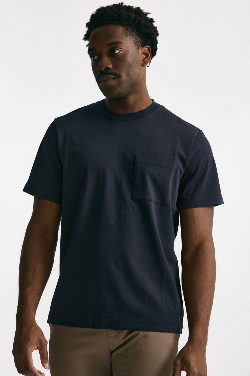 T-shirt in cotone “doppio” blu 