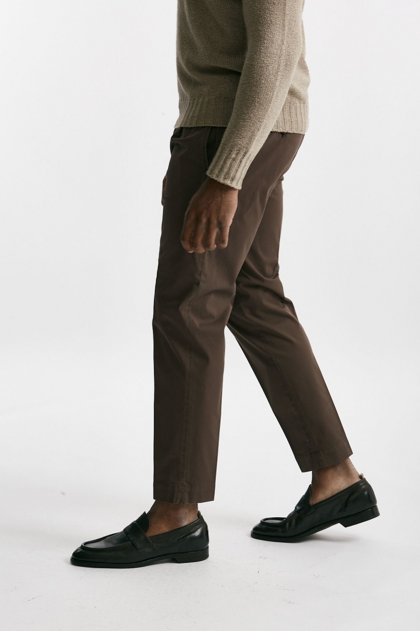 Pantalone cotone stretch nocciola