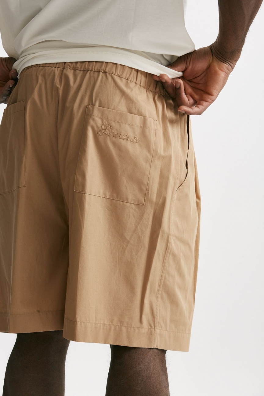Bermuda gamba ampia in cotone beige 