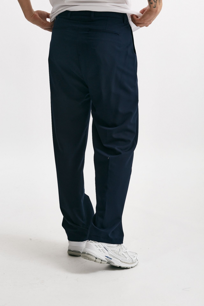 Pantalone gamba ampia stretch blu