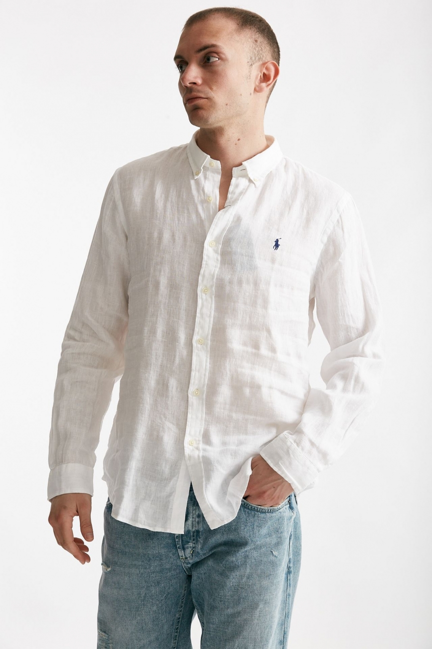 Camicia in lino bianco