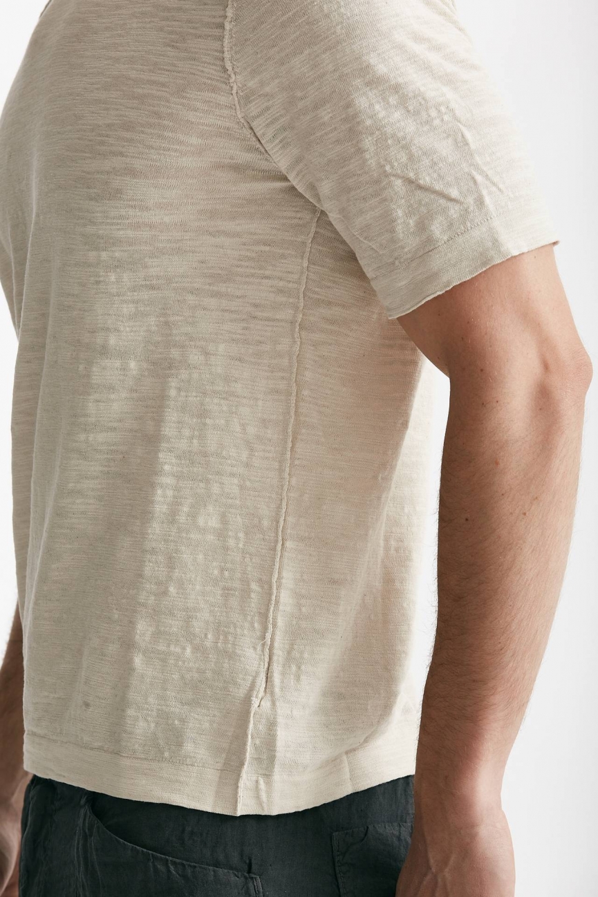 T shirt in cotone beige