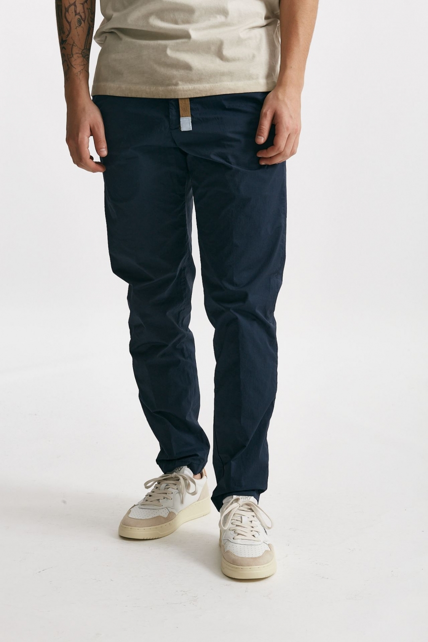 Pantalone in cotone stretch blu