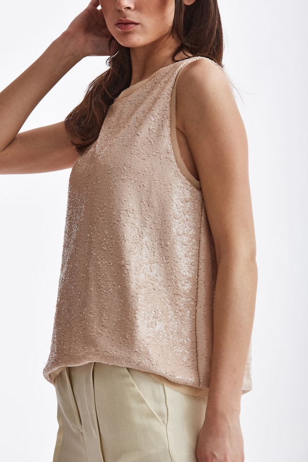 Top in paillettes rosa