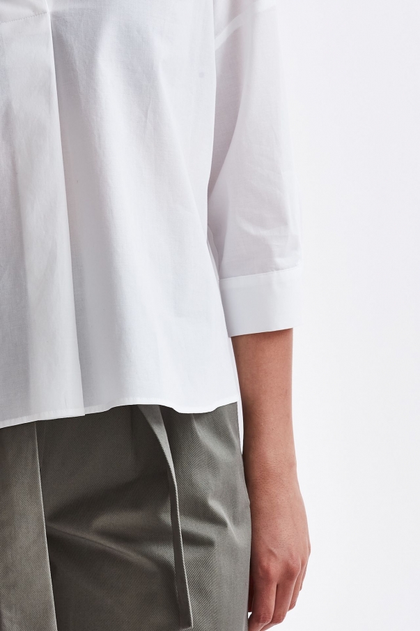 Camicia svasata in cotone bianco