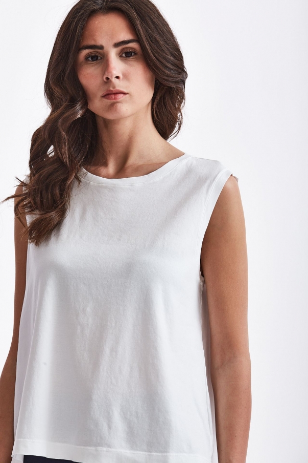Top in cotone bianco