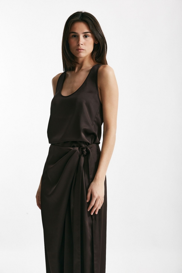 Top scollato satin cioccolato 